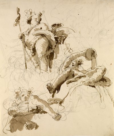 Three Studies of the God Bacchus by Giovanni Battista Tiepolo